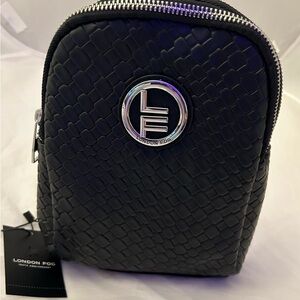 London Fog Textured Black Men's Backpack